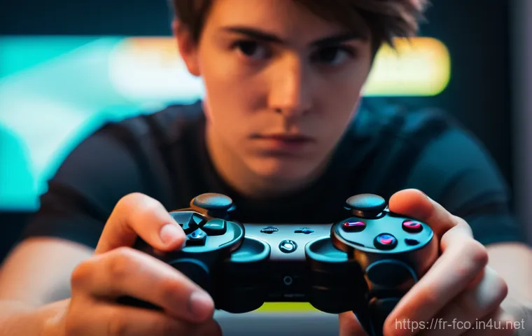 FC온라인 멘탈 관리 팁 - Image Prompt 1: The Gamer's Moment of Frustration and Reset**