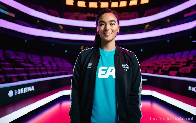 FC온라인 공식 파트너 혜택 - **Prompt:** A dynamic, wide shot of a diverse gaming content creator (male, female, or non-binary, w...